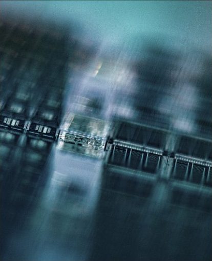 Close-up of microchips on a wafer illustrating permanent micromagnets manufactured with semiconductor processes